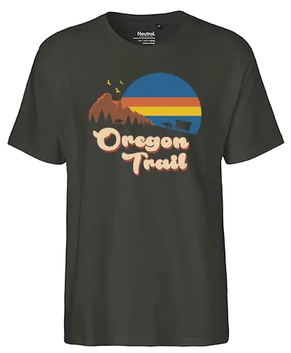 Retro Oregon Trail - oregon trail, planwagen, go west, wild west, wilder westen, retro, trail - Fairtrade T-Shirt