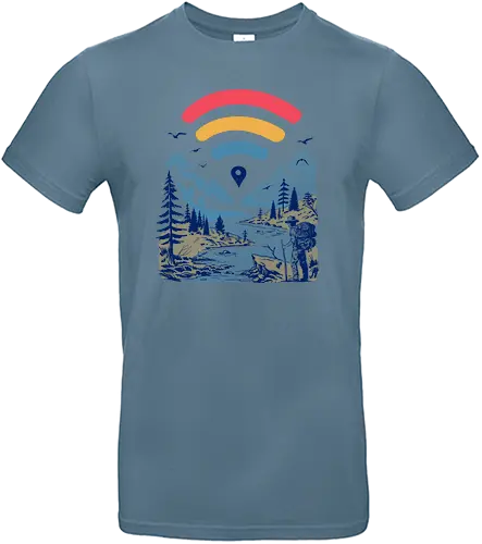 Internet Explorer - wandern, exploring, explore, outside, draußen, nature, hiking, internet, wifi, wlan, entdecken - Standard T-Shirt