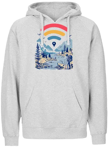 Internet Explorer - wandern, exploring, explore, outside, draußen, nature, hiking, internet, wifi, wlan, entdecken - Fairtrade Hoodie