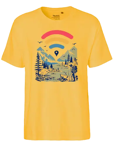 Internet Explorer - wandern, exploring, explore, outside, draußen, nature, hiking, internet, wifi, wlan, entdecken - Fairtrade T-Shirt