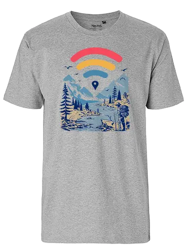 Internet Explorer - wandern, exploring, explore, outside, draußen, nature, hiking, internet, wifi, wlan, entdecken - Fairtrade T-Shirt