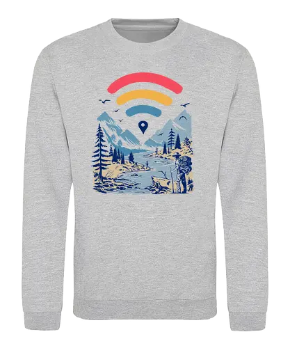 Internet Explorer - wandern, exploring, explore, outside, draußen, nature, hiking, internet, wifi, wlan, entdecken - Sweatshirt