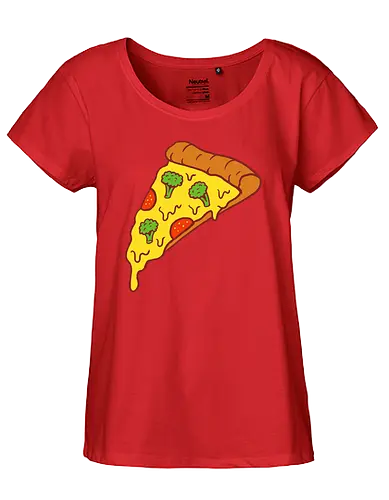 Pizza disgusts me - pizza, fast food, cheese, käse, brokkoli, salami - Fairtrade Girl Shirt