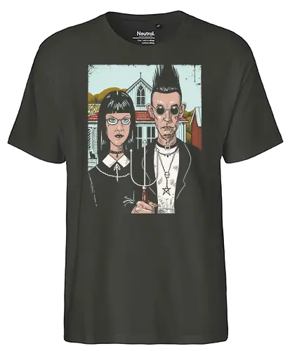 American Goth - horror, america, goth, gothic, halloween - Fairtrade T-Shirt