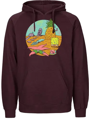 Nautical Nonsense - schwamm, ananas, seestern, patrick, unter dem meer, Sponge - Fairtrade Hoodie