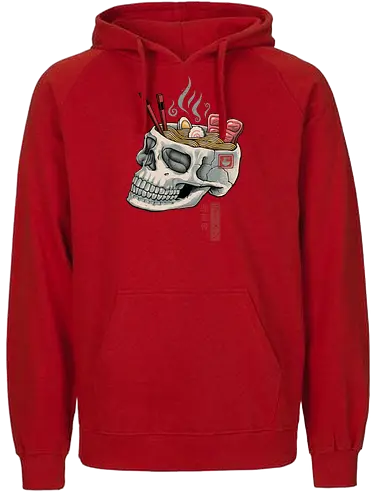 Ramen Skull - ramen, food, skull, skeleton, noodlesoup - Fairtrade Hoodie