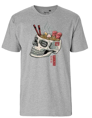 Ramen Skull - ramen, food, skull, skeleton, noodlesoup - Fairtrade T-Shirt