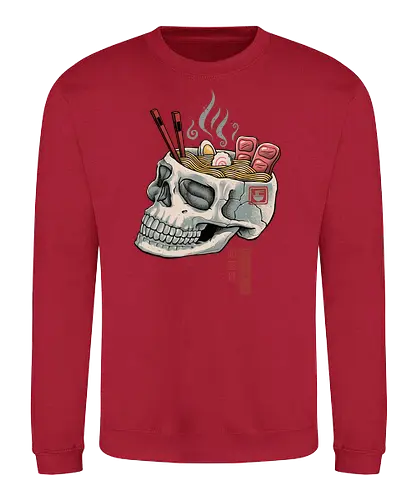 Ramen Skull - ramen, food, skull, skeleton, noodlesoup - Sweatshirt