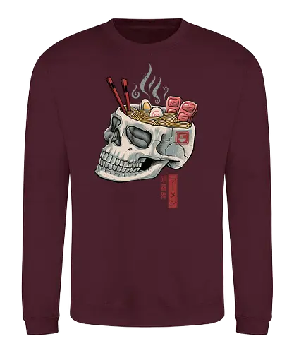 Ramen Skull - ramen, food, skull, skeleton, noodlesoup - Sweatshirt