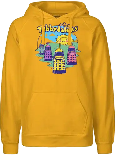 Tubby Daleks - Doctor, teletubbies, dalek, scifi, sunshine, HappiConsoles - Fairtrade Hoodie