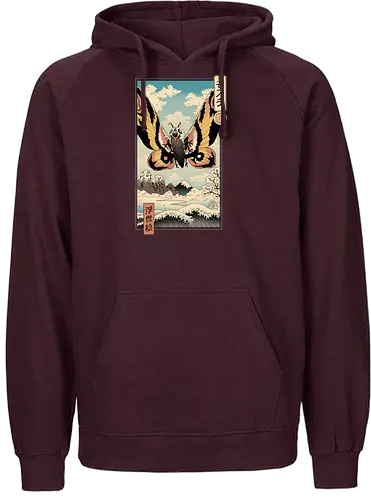 Ancient Moth Ukiyo-e - film, kaiju, japan, nippon, moth, monster - Fairtrade Hoodie