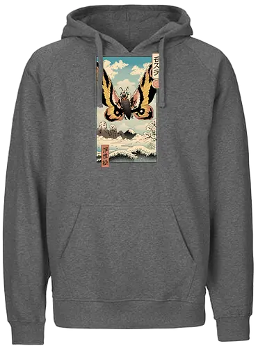 Ancient Moth Ukiyo-e - film, kaiju, japan, nippon, moth, monster - Fairtrade Hoodie