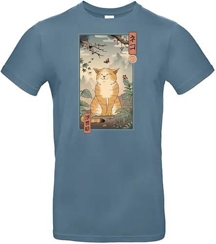 Edu Cat Ukiyo E - katze, neko, japan, ukiyo-e, nippon, cat - Standard T-Shirt