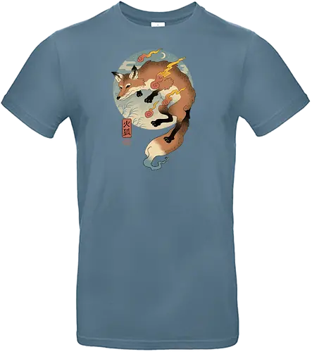 Fire Fox Ukiyo-e - fire, fox, ukiyo-e, japan, kitsune, fuchs, nippon, art, kunst - Standard T-Shirt