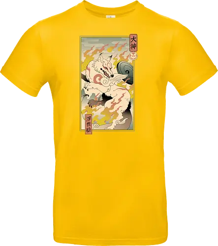 Okami Ukiyo-e - okami, ukiyo-e, japan, wolf, gaming, nippon - Standard T-Shirt