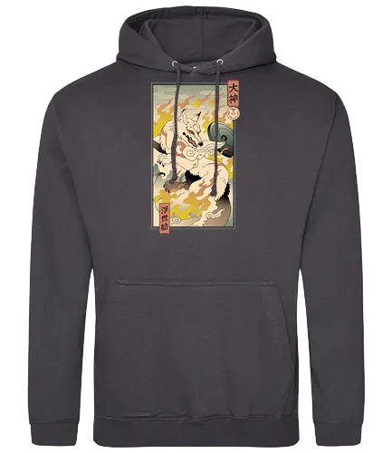 Okami Ukiyo-e - okami, ukiyo-e, japan, wolf, gaming, nippon - Standard Hoodie