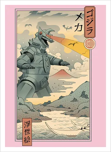 Mecha Kaiju Ukiyo-e
