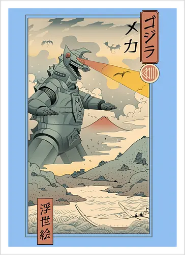 Mecha Kaiju Ukiyo-e