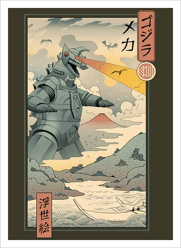 Mecha Kaiju Ukiyo-e