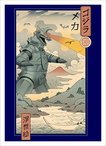 Mecha Kaiju Ukiyo-e