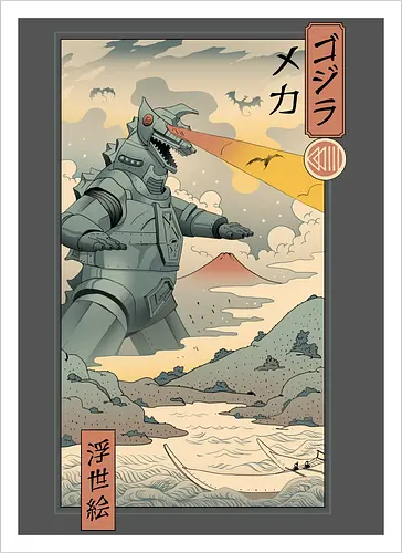 Mecha Kaiju Ukiyo-e