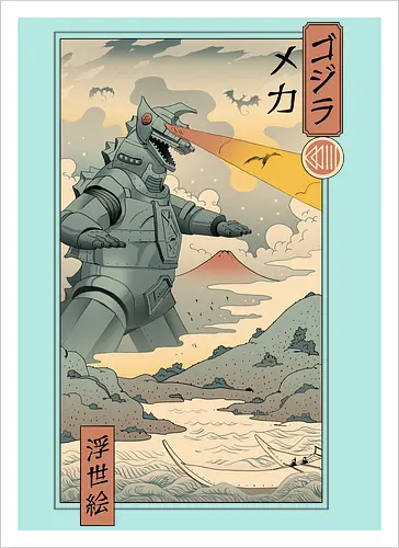 Mecha Kaiju Ukiyo-e