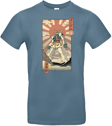 Mobile Suit Ukiyo-e - anime, mashup, ukiyo-e, Mobile Suit, robot, evangelion, manga, japan, nippon - Standard T-Shirt