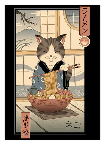Neko Ramen Ukiyo-e