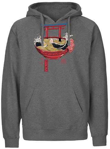 Sacred Ramen - japan, ramen, temple, Sacred, soup, wave - Fairtrade Hoodie