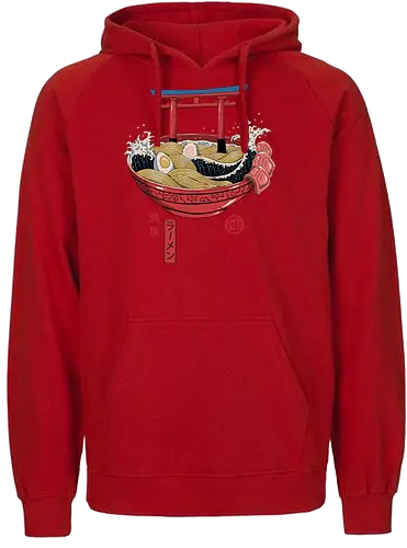Sacred Ramen - japan, ramen, temple, Sacred, soup, wave - Fairtrade Hoodie