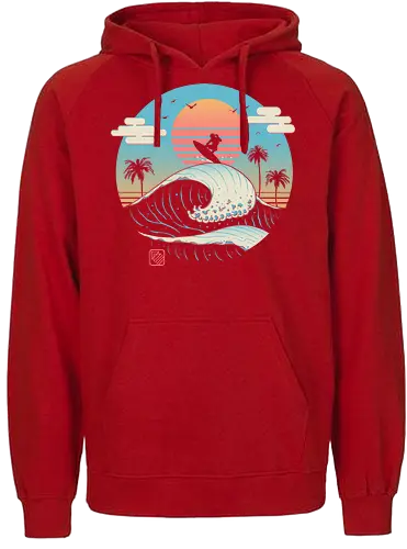Summer Vibes - retro, wave, Surfing, Vapor Wave, music, bch - Fairtrade Hoodie