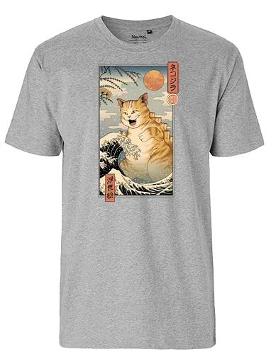 Catzilla Ukiyo-e - kaiju, catzilla, neko, katze, ukiyo-e - Fairtrade T-Shirt