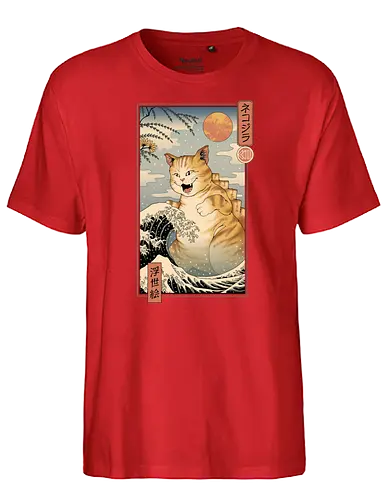 Catzilla Ukiyo-e - kaiju, catzilla, neko, katze, ukiyo-e - Fairtrade T-Shirt