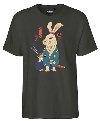 Ronin Usagi - japan, nippon, usagi, Hare, hase, ronin, samurai - Fairtrade T-Shirt