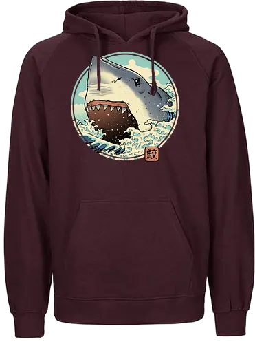 Shark Attack - shark, hai, japan, art, animal - Fairtrade Hoodie