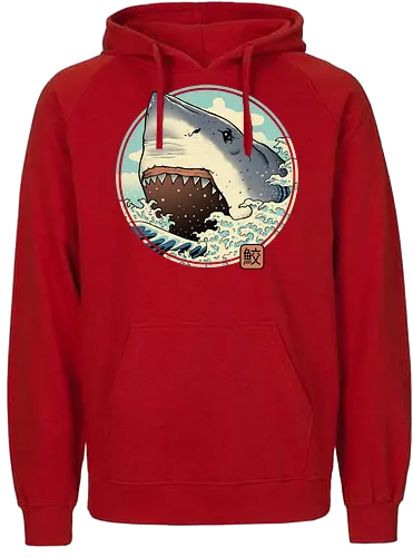 Shark Attack - shark, hai, japan, art, animal - Fairtrade Hoodie