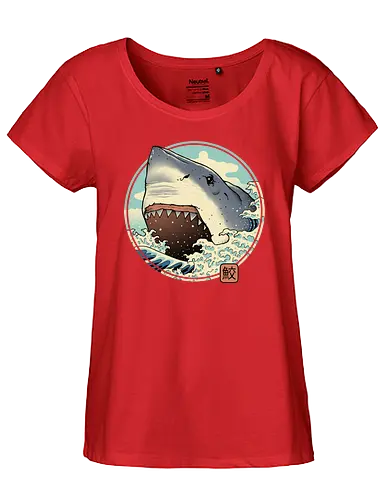 Shark Attack - shark, hai, japan, art, animal - Fairtrade Girl Shirt