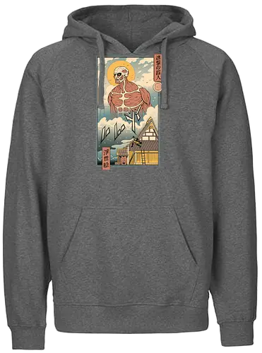 Titan In Edo - anime, manga, japan, Edo, ukiyo-e, titan, attack on, mashup - Fairtrade Hoodie