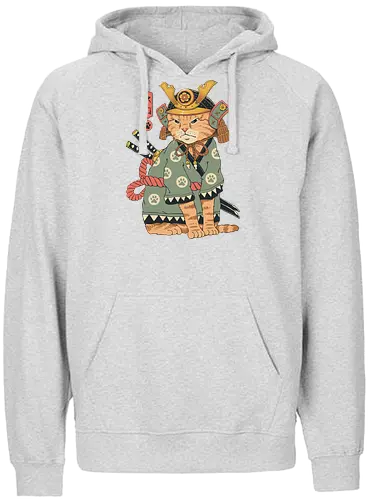 Neko Samurai - japan, cat, neko, samurai, Neko Samurai, katze - Fairtrade Hoodie