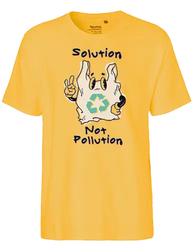 Solution Not Pollution - nature, Pollution, politik, müll, recycling - Fairtrade T-Shirt