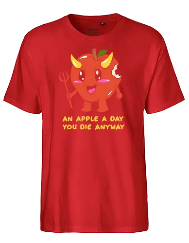 Bad Apple! - fun, apple, food, devil, useless - Fairtrade T-Shirt