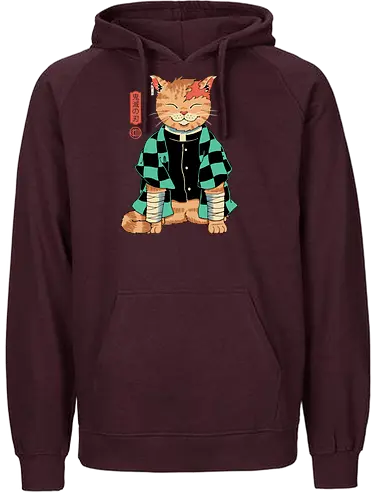 Slayer Cat - anime, japan, cat, katze, neko, Tanjirou, Slayer - Fairtrade Hoodie
