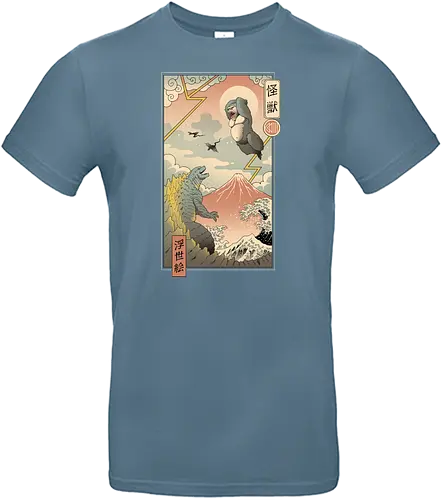 Kaiju Fight in Edo - king, kong, kaiju, fight, kampf - Standard T-Shirt