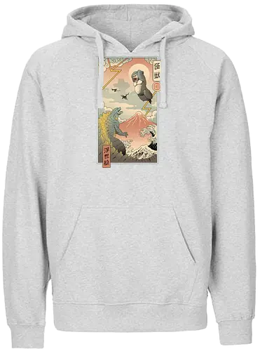 Kaiju Fight in Edo - king, kong, kaiju, fight, kampf - Fairtrade Hoodie
