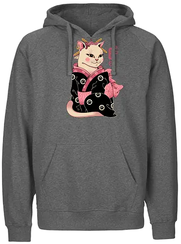 Neko Geisha - neko, katze, geisha, mashup, japan, nippon, Japanese - Fairtrade Hoodie