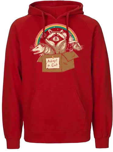 Adopt Forbidden Cats - fun, Adopt a cat, animals, waschbär, raccoon, Possum, opossum, Badger, dachs - Fairtrade Hoodie