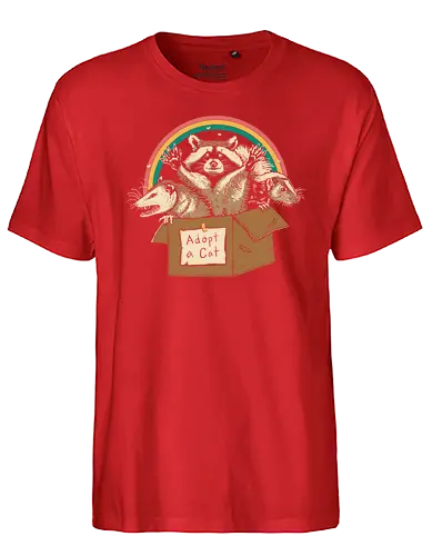 Adopt Forbidden Cats - fun, Adopt a cat, animals, waschbär, raccoon, Possum, opossum, Badger, dachs - Fairtrade T-Shirt