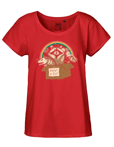 Adopt Forbidden Cats - fun, Adopt a cat, animals, waschbär, raccoon, Possum, opossum, Badger, dachs - Fairtrade Girl Shirt