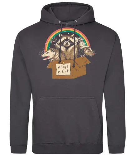 Adopt Forbidden Cats - fun, Adopt a cat, animals, waschbär, raccoon, Possum, opossum, Badger, dachs - Standard Hoodie