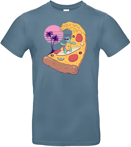 Pizza Wave - pizza, summer, sommer, wave, meer, welle - Standard T-Shirt